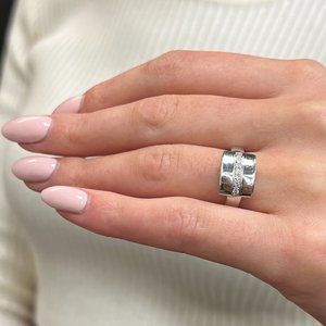 Rachel Koen 0.10Cttw Round Cut Diamond Ring 18K White Gold Size 6.75